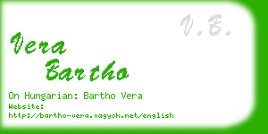 vera bartho business card